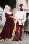 Ein Paar in sptmittelalterlicher Mode burgundischen Stils