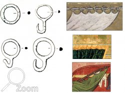 Gardinenringfunde aus London, England, Sptmittelalter, und einige Darstellungen