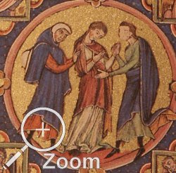 Mann mit Bundhaube, Bible Moralise, Frankreich, 13tes Jahrhundert