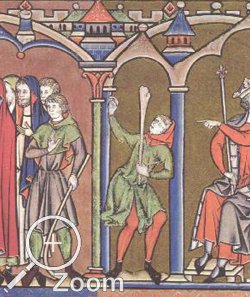 Männer mit einfachen Kitteln, Kreuzfahrerbibel, 1250-60, Frankreich