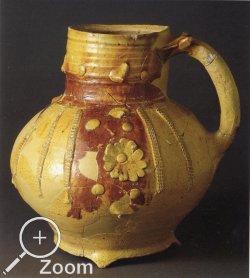 Verzierter Keramikkrug, Paris, 13. - 14. Jhd