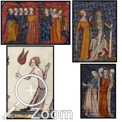 Vorlagen aus verschiedenen französischen Handschriften um die Mitte des 14ten Jahrhunderts