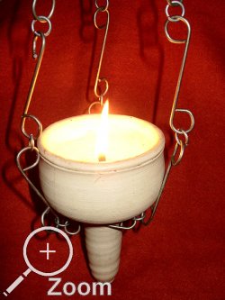 Hngelampe aus Keramik mit Talgfllung