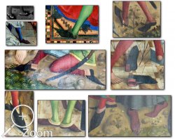 Verschiedene Darstellungen von Schuhformen aus dem späten 15ten Jahrhundert