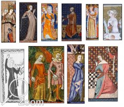 Verschiedene Darstellungen um 1340-60 aus Frankreich, Flandern und Nordwestdeutschland