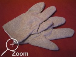 Dreifingerhandschuhe aus Wolle, mit handgewebtem Leinen gefttert