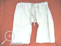 Weitgeschnittene Unterhose (mhd. brůch) mit Tunnelzug aus handgewebtem Leinen