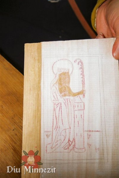 Spätmittelalterlicher Holzschnitt für Druckarbeiten