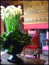 Eines der prchtigen Blumenarrangements in Schloss Chenonceau