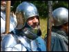 Soldat des 15ten Jahrhunderts mit Schaller, Vorschnallbart und Armzeug