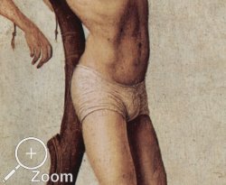 Beispiel einer Unterhosendarstellung in einer Kreuzigungsszene (ca. 1470)