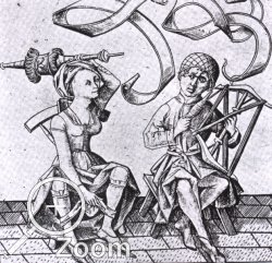 Darstellung des unterjochten Ehemannes, Israhel von Meckenem, Ende 15tes Jahrhundert