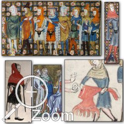Ausschnitte aus verschiedenen Handschriften des französischsprachigen Raumes um 1340-60