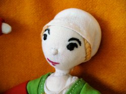 Detail des Kopfes mit Wulsthaube