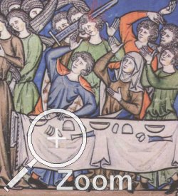 Darstellung aus der Kreuzfahrer-oder Maciejowskibibel, um 1250, Frankreich